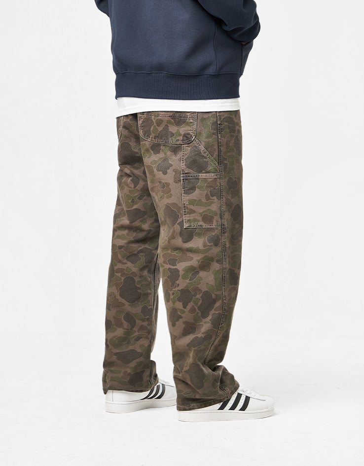 Carhartt WIP Single Knee Pant - Camo Duck/Green/Porphyry (Garment Dyed)