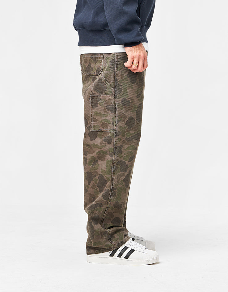 Carhartt WIP Single Knee Pant - Camo Duck/Green/Porphyry (Garment Dyed)