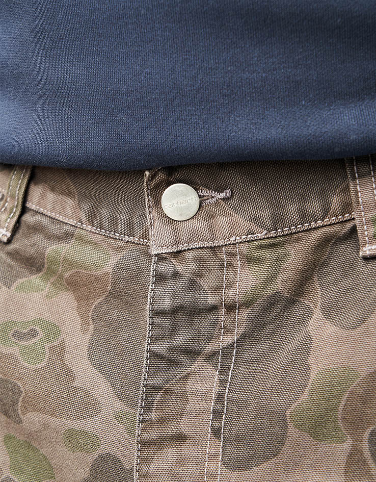 Carhartt WIP Single Knee Pant - Camo Duck/Green/Porphyry (Garment Dyed)