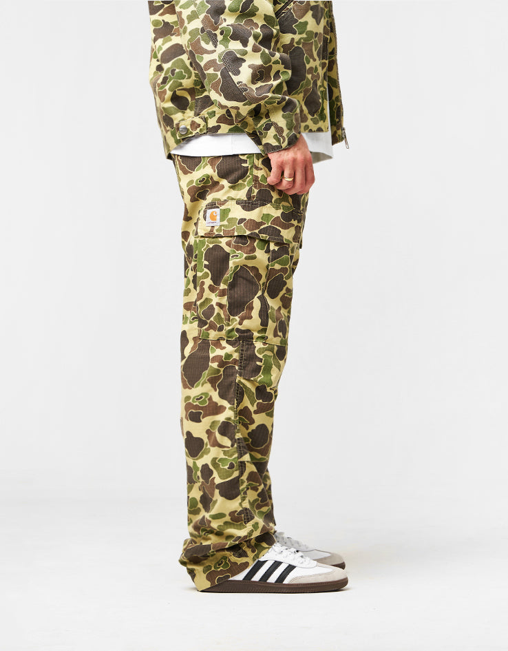 Carhartt WIP Duck Cargo Pant - Camo Duck/Green (Stone Washed)