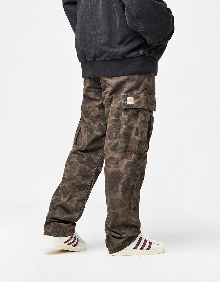 Carhartt WIP Duck Cargo Pant - Camo Duck/Green/Porphyry (Garment Dyed)