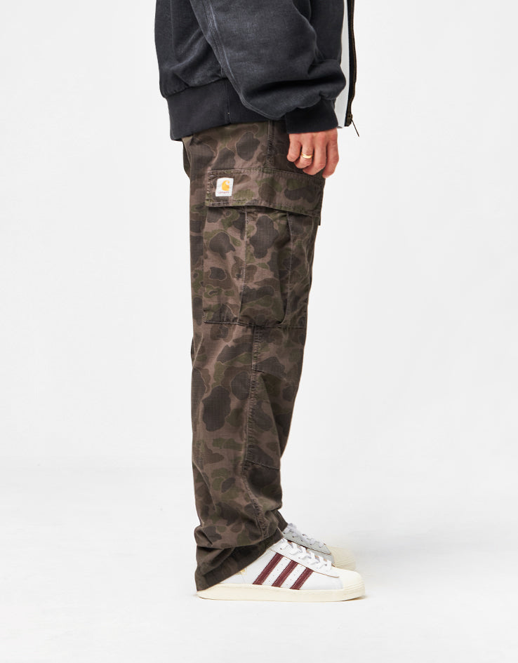 Carhartt WIP Duck Cargo Pant - Camo Duck/Green/Porphyry (Garment Dyed)