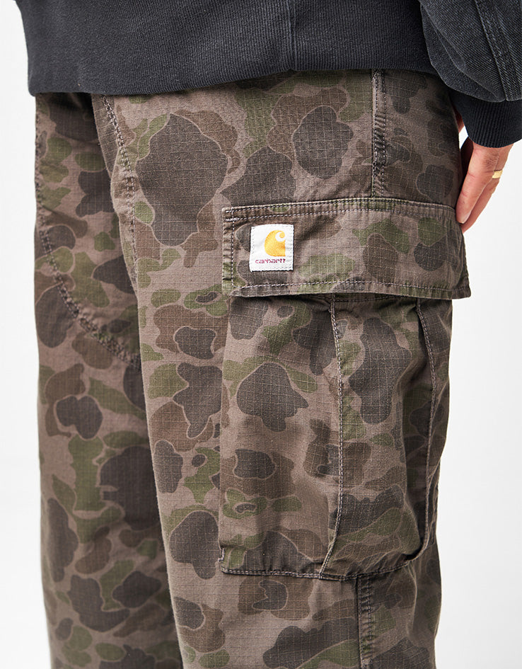 Carhartt WIP Duck Cargo Pant - Camo Duck/Green/Porphyry (Garment Dyed)