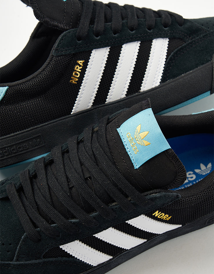 adidas Nora Skate Shoes - Core Black/Ftw White/Gold Metallic