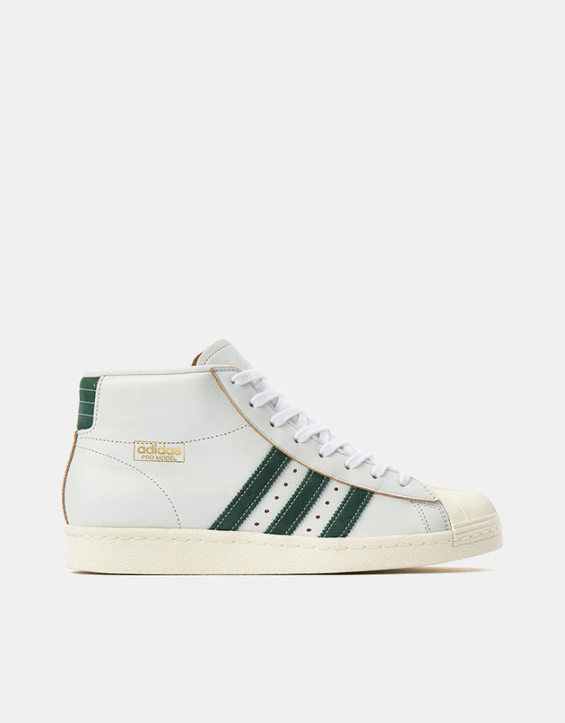 adidas Pro Model 80 ADV Skate Shoes - Crystal White/Collegiate Green/Off White