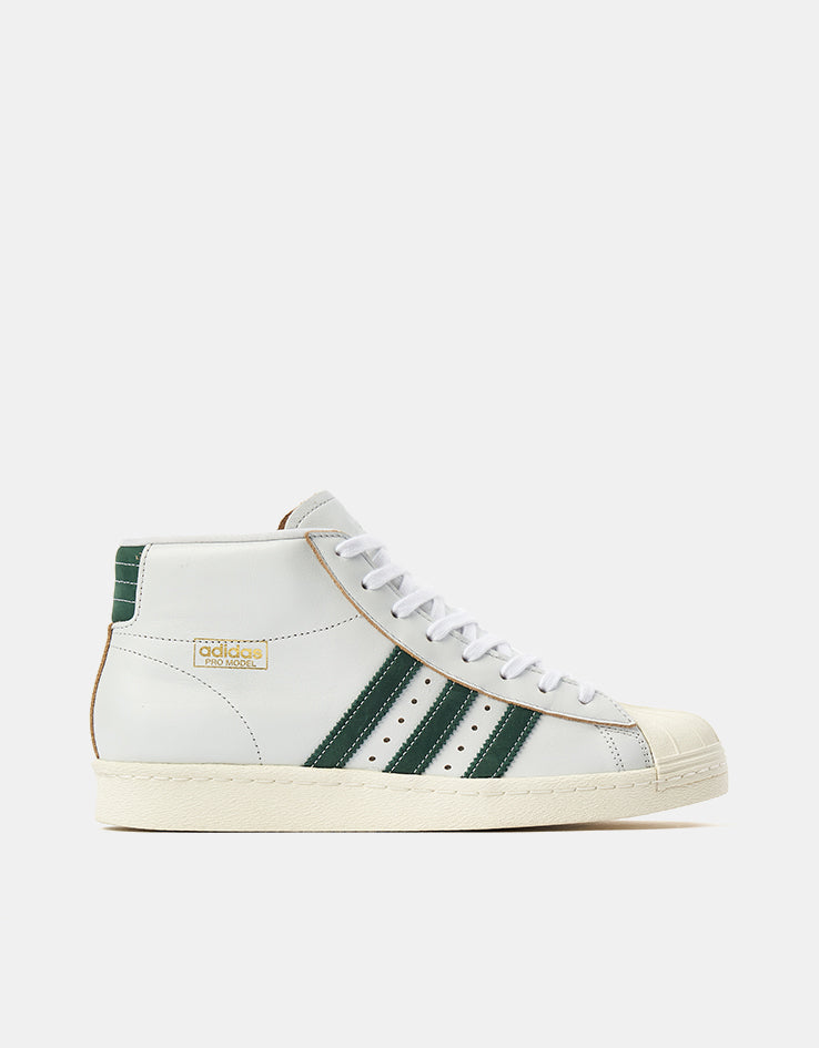adidas Pro Model 80 ADV Skate Shoes - Crystal White/Collegiate Green/Off White