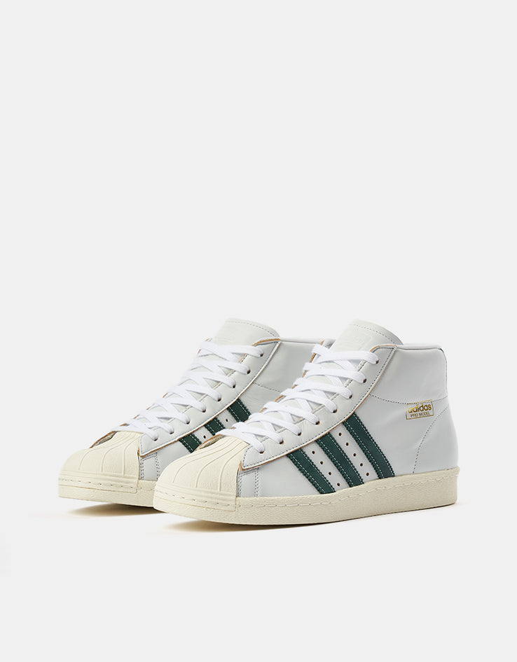 adidas Pro Model 80 ADV Skate Shoes - Crystal White/Collegiate Green/Off White