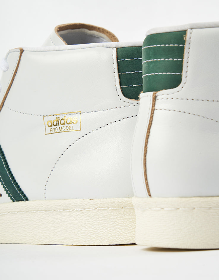 adidas Pro Model 80 ADV Skate Shoes - Crystal White/Collegiate Green/Off White