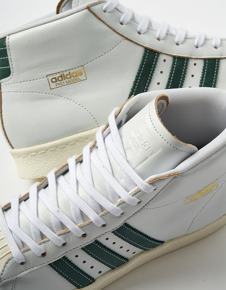 adidas Pro Model 80 ADV Skate Shoes - Crystal White/Collegiate Green/Off White