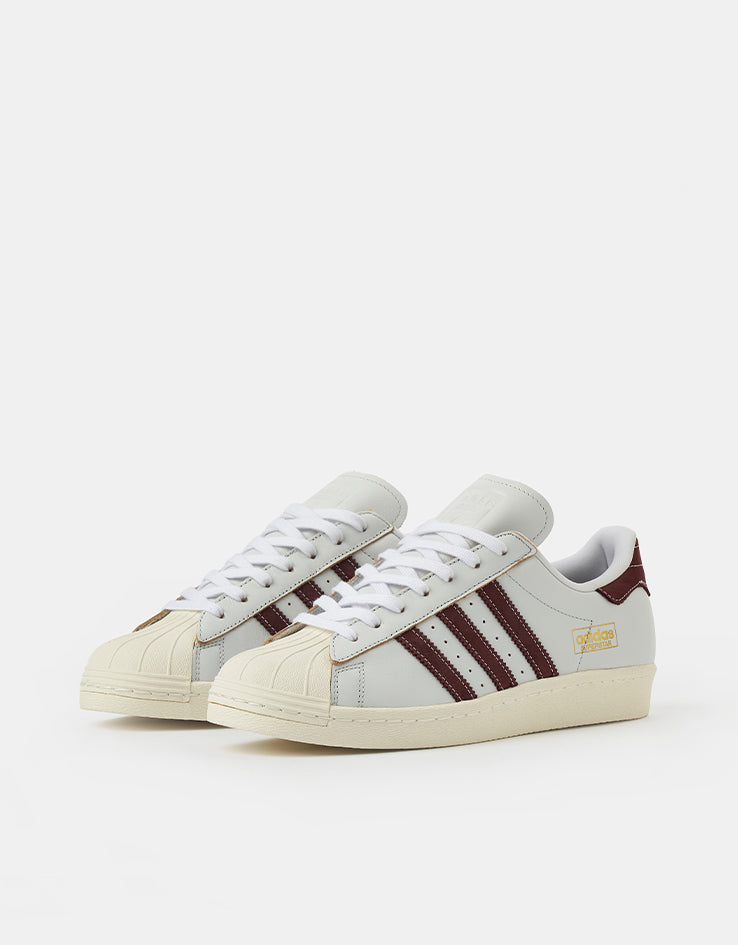 adidas Superstar 80 ADV Skate Shoes - Crystal White/Shadow Red/Off White