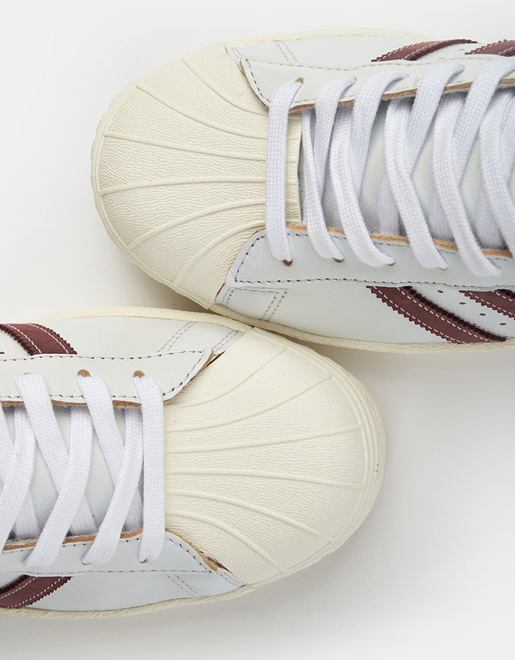 adidas Superstar 80 ADV Skate Shoes - Crystal White/Shadow Red/Off White