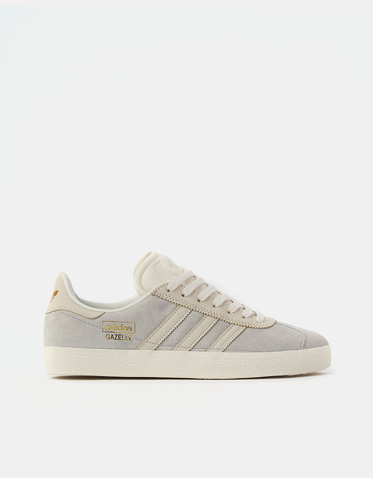 adidas Gazelle ADV Skate Shoes - Grey/Chalk White/Gold Metallic