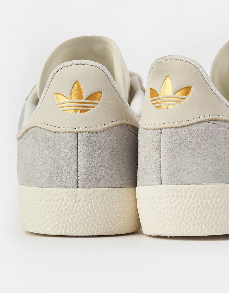 adidas Gazelle ADV Skate Shoes - Grey/Chalk White/Gold Metallic