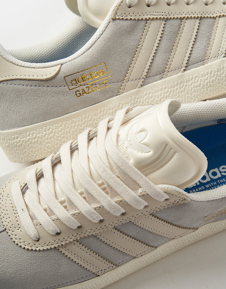 adidas Gazelle ADV Skate Shoes - Grey/Chalk White/Gold Metallic