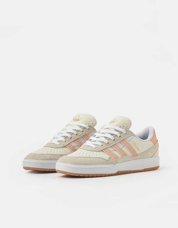 adidas Tyshawn II Skate Shoes - Wonder White/Powder Coral/Off White