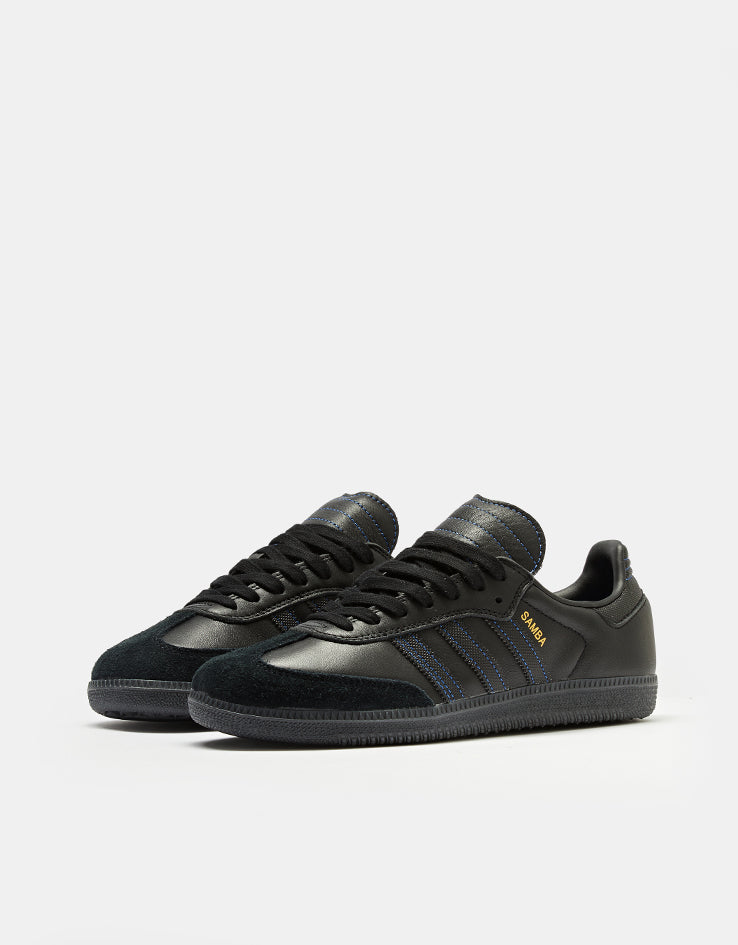 adidas Samba ADV Skate Shoes - Core Black/Core Black/Team Royal Blue