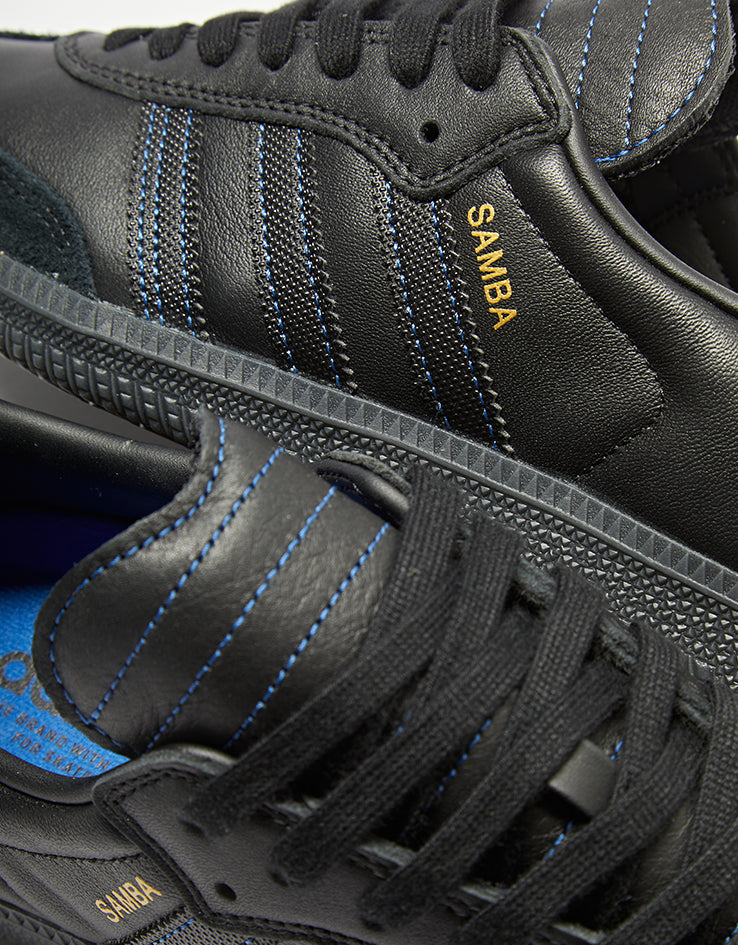 adidas Samba ADV Skate Shoes - Core Black/Core Black/Team Royal Blue