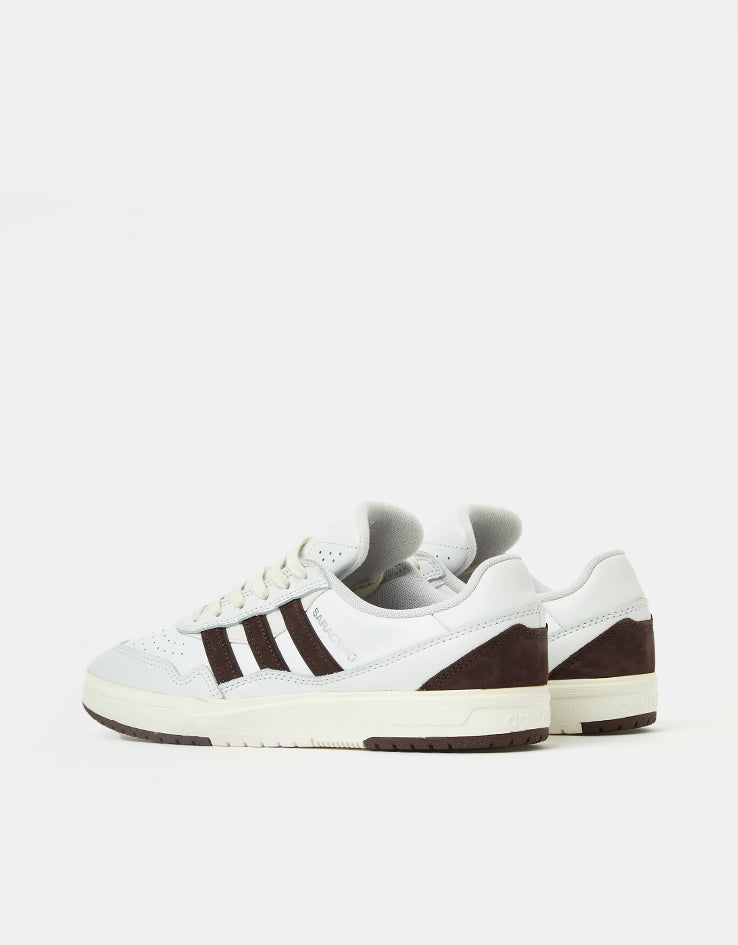 adidas x Zach Saraceno Tyshawn II Skate Shoes - Crystal White/Shadow Brown/Off White