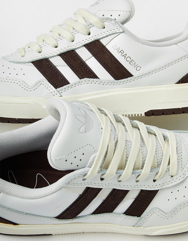 adidas x Zach Saraceno Tyshawn II Skate Shoes - Crystal White/Shadow Brown/Off White
