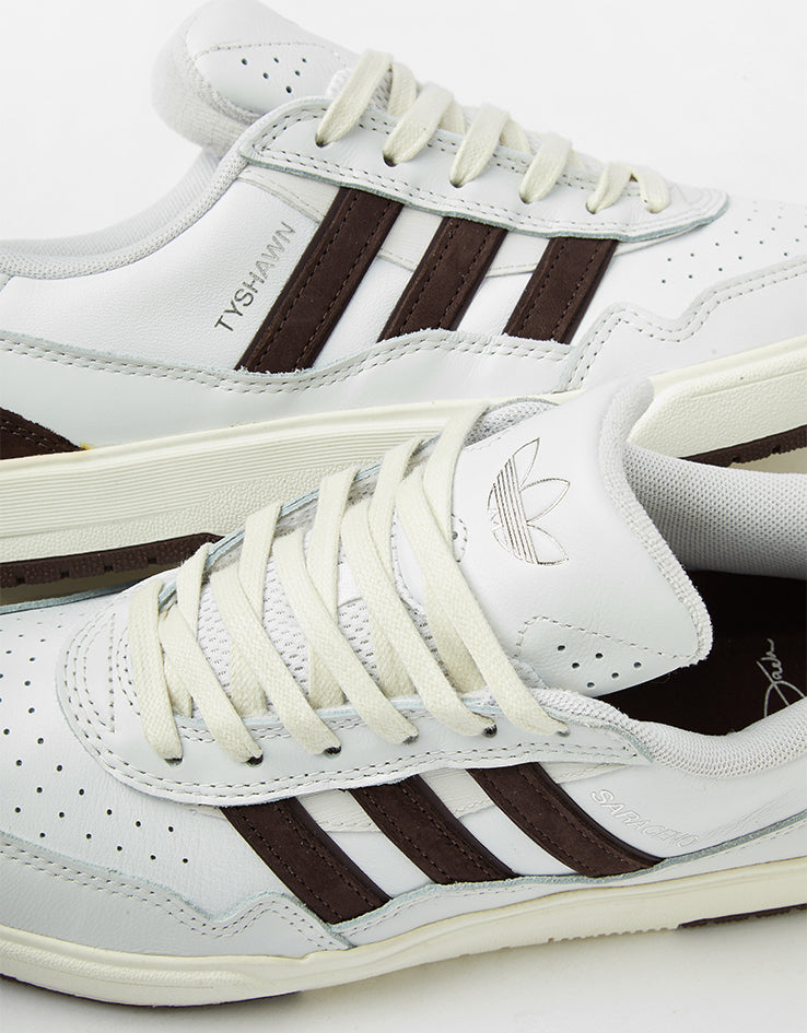 adidas x Zach Saraceno Tyshawn II Skate Shoes - Crystal White/Shadow Brown/Off White