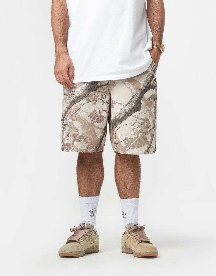 Route One Super Baggy Canvas Shorts - Tree Camo (Brown)