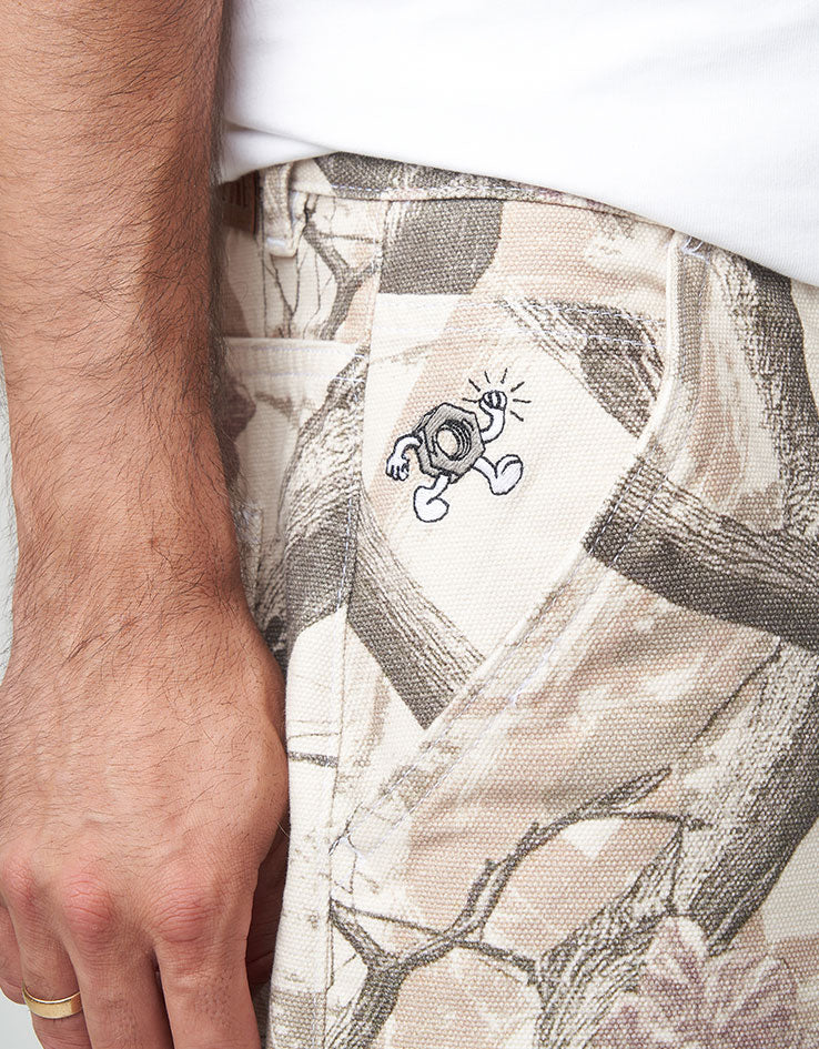 Route One Super Baggy Canvas Shorts - Tree Camo (Brown)