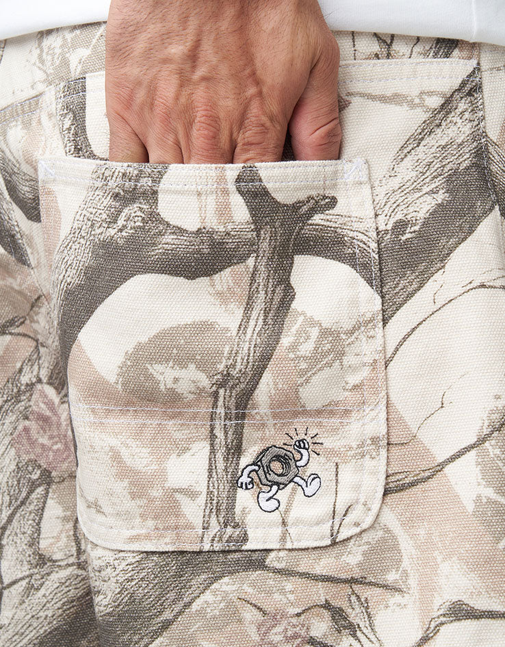Route One Super Baggy Canvas Shorts - Tree Camo (Brown)