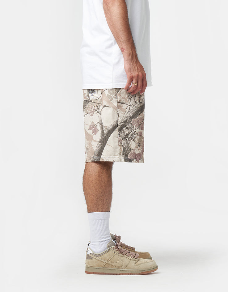 Route One Super Baggy Canvas Shorts - Tree Camo (Brown)