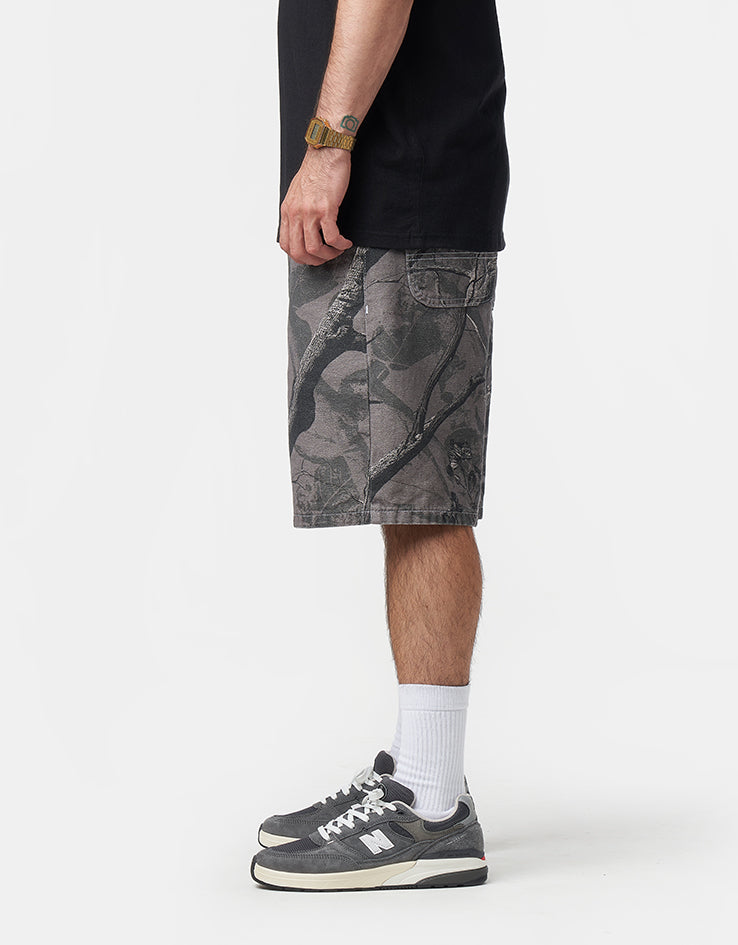 Route One Super Baggy Canvas Shorts - Tree Camo (Black)
