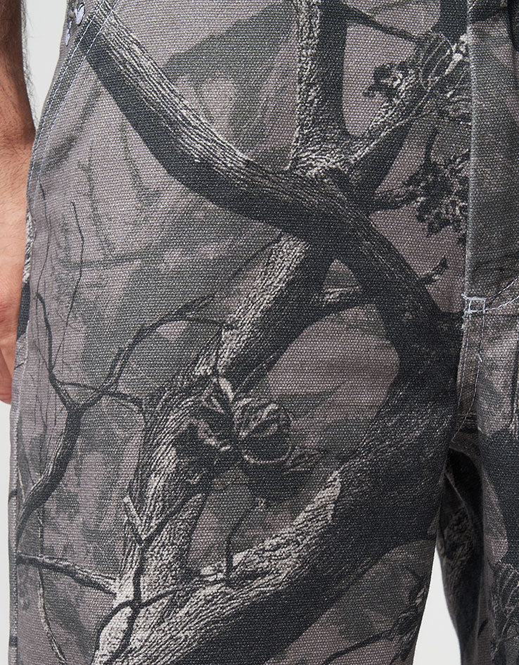 Route One Super Baggy Canvas Shorts - Tree Camo (Black)