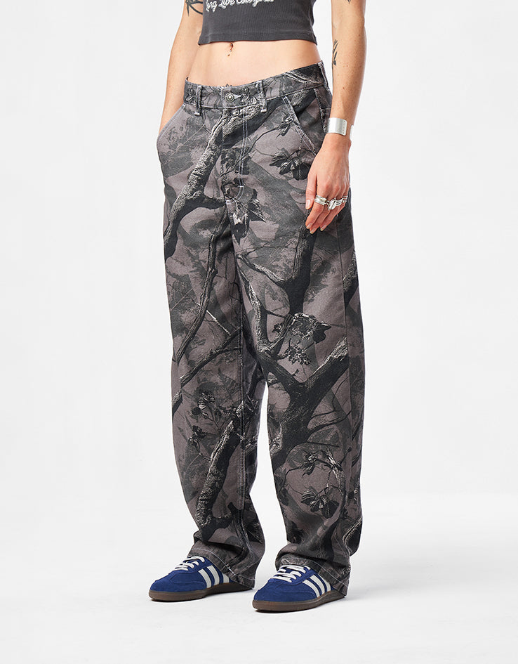 Route One Super Baggy Canvas Pants - Tree Camo (Black)