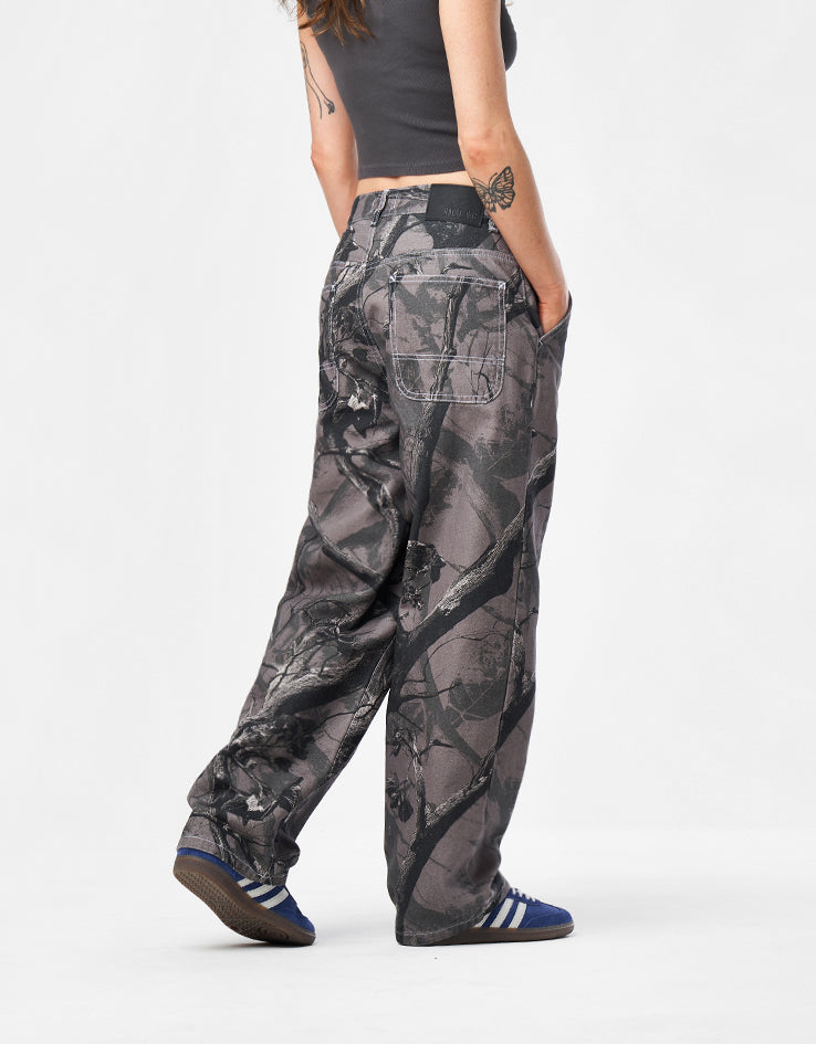 Route One Super Baggy Canvas Pants - Tree Camo (Black)