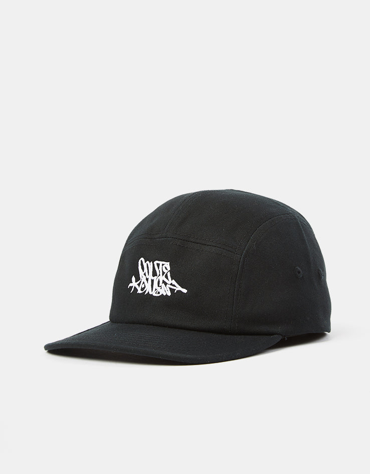 Route One Tagged 5 Panel Cap - Black