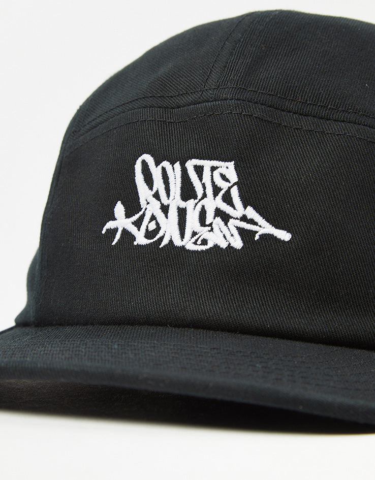 Route One Tagged 5 Panel Cap - Black