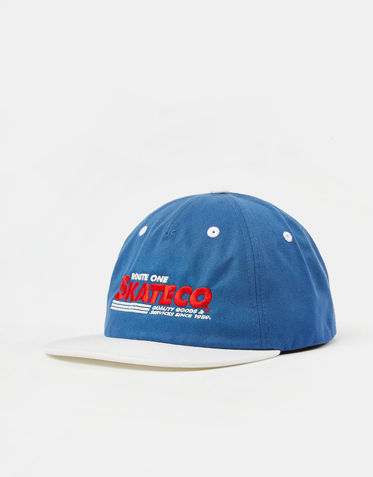 Route One Skateco Unstructured Snapback Cap - Air Force Blue/Natural