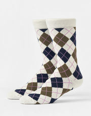 Route One Argyle Socks - Navy/Green
