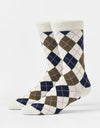 Route One Argyle Socks - Navy/Green
