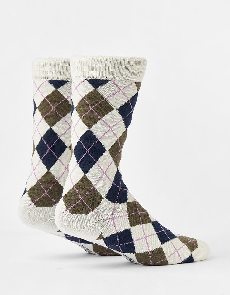 Route One Argyle Socks - Navy/Green