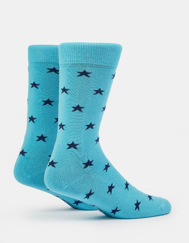 Route One All Over Stars Socks - Light Blue/Dark Blue