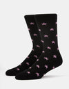 Route One All Over Stars Socks - Black/Pink