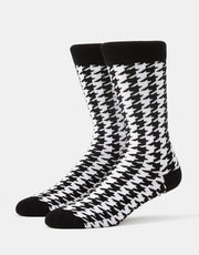 Route One Houndstooth Socks - Black/White