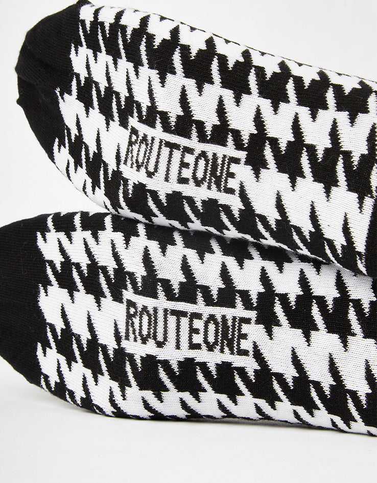 Route One Houndstooth Socks - Black/White