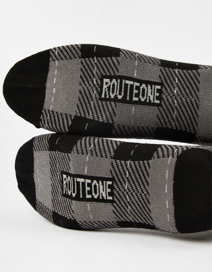 Route One Tartan Socks - Grey/Black