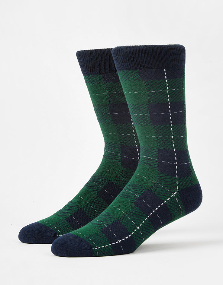 Route One Tartan Socks - Green/Navy