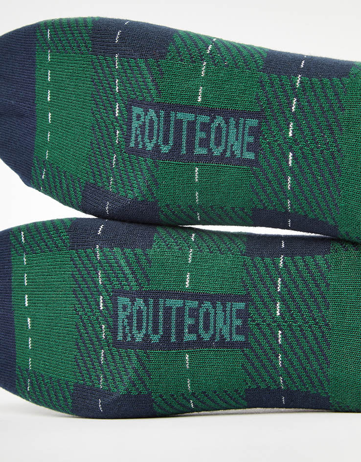 Route One Tartan Socks - Green/Navy