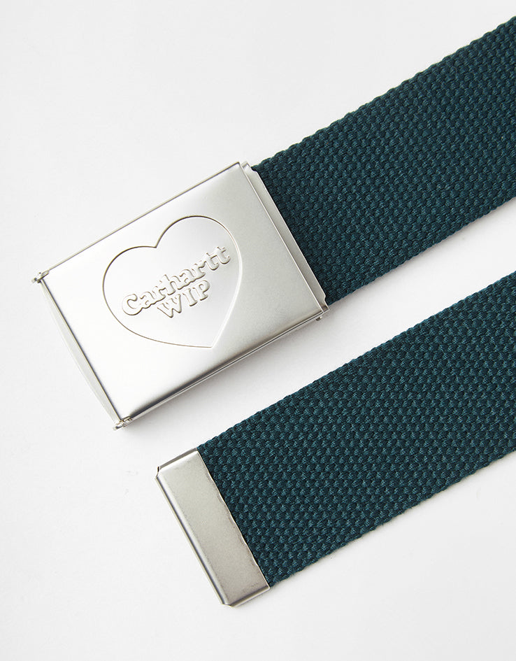 Carhartt WIP Heart Clip Web Belt - Deep Lagoon/Silver