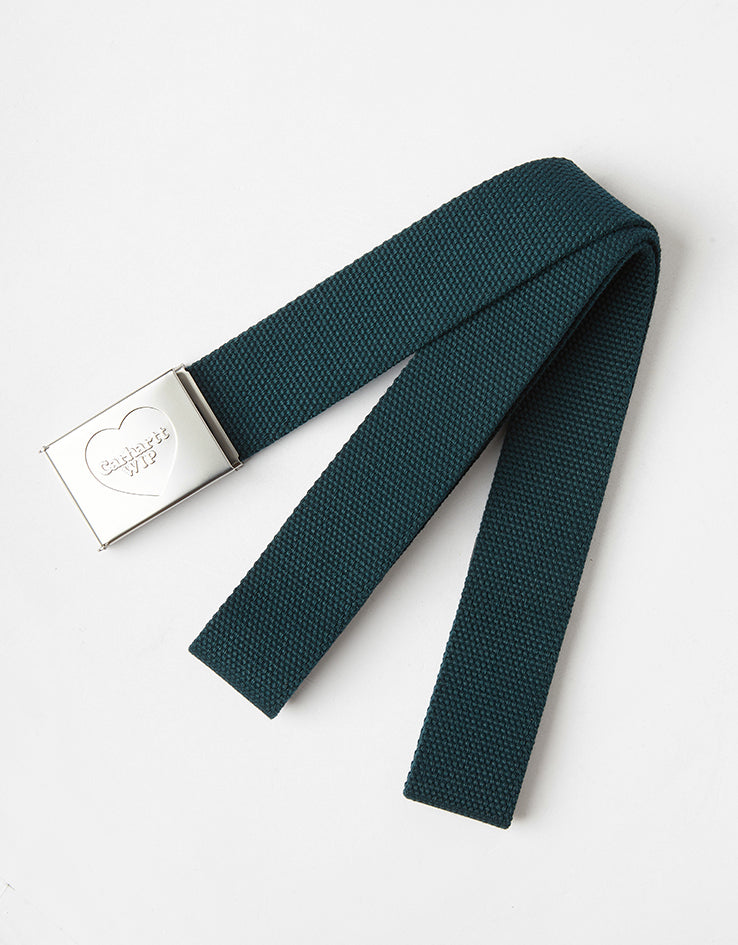 Carhartt WIP Heart Clip Web Belt - Deep Lagoon/Silver