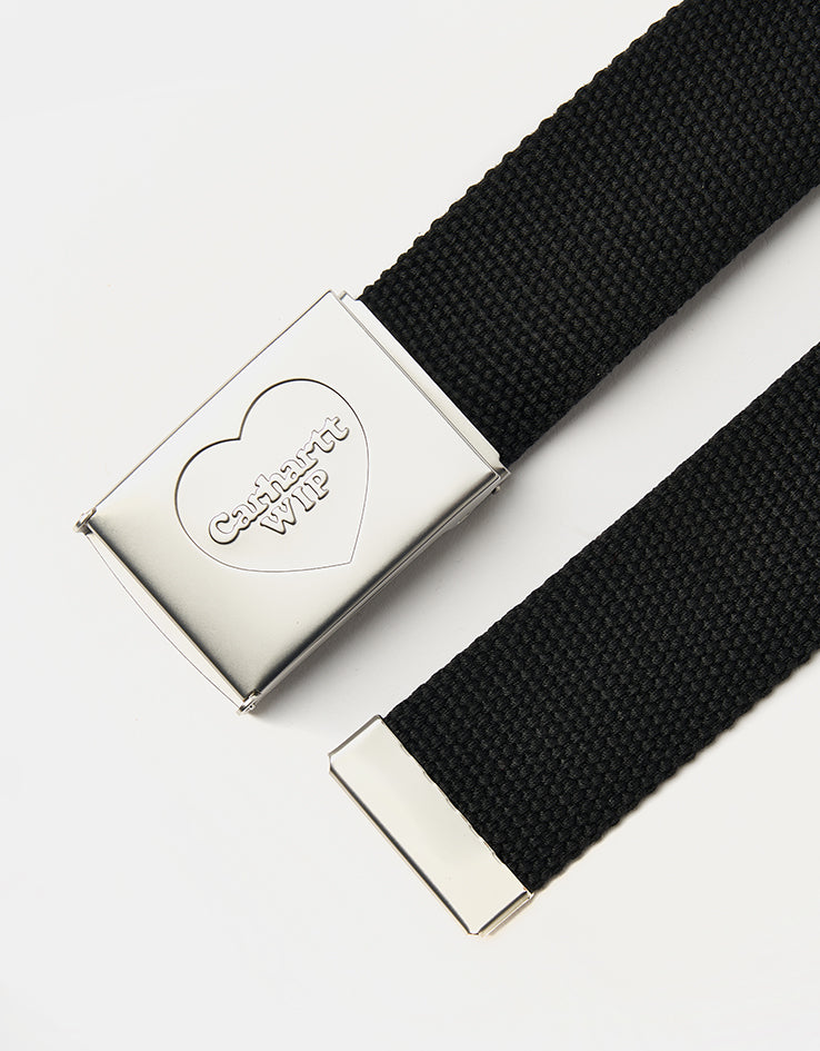 Carhartt WIP Heart Clip Web Belt - Black/Silver