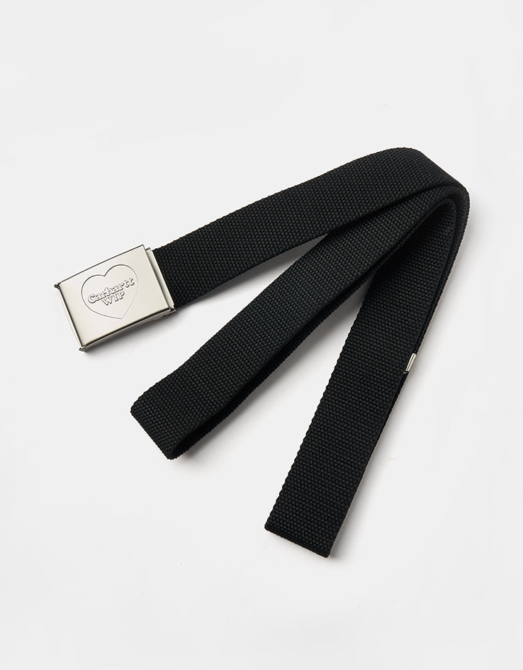 Carhartt WIP Heart Clip Web Belt - Black/Silver