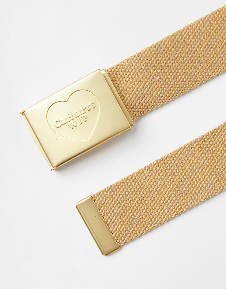 Carhartt WIP Heart Clip Web Belt - Dusty H Brown/Gold